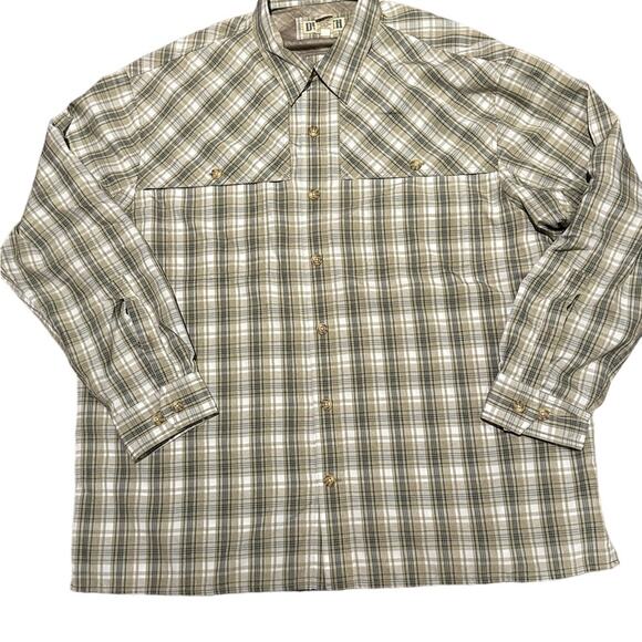 Duluth Trading Co Mens XL No Fly Zone Olive Plaid Long Sleeve Shirt - Picture 1 of 12